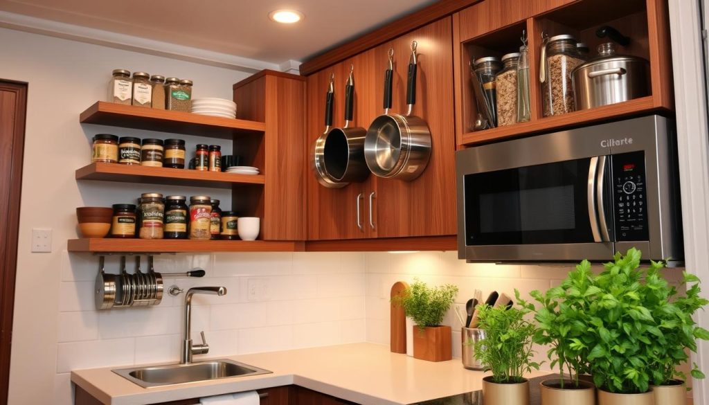 small kitchen organization