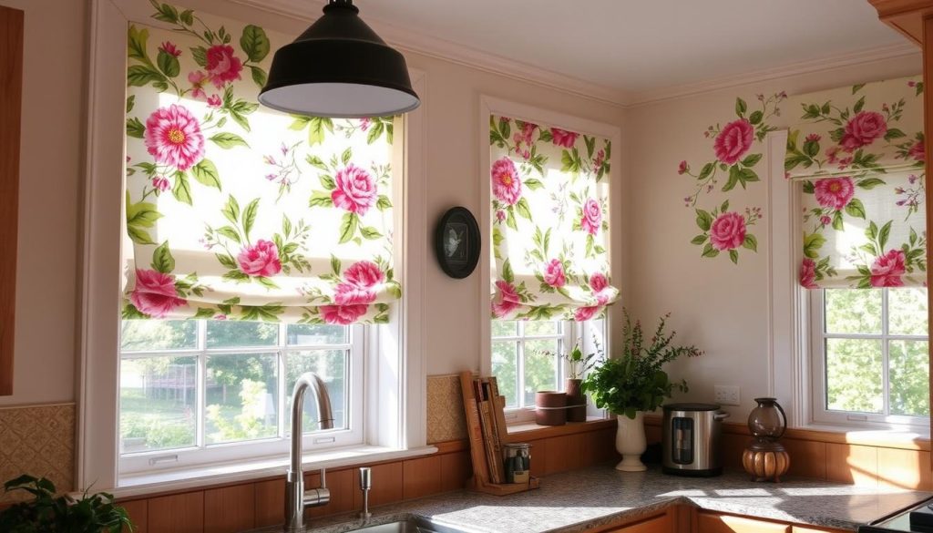 floral roman shades